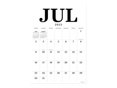 2023-2024 TF Publishing 22 x 17 Academic Monthly Desk Pad Calendar, White/Black (AY24-8512x)