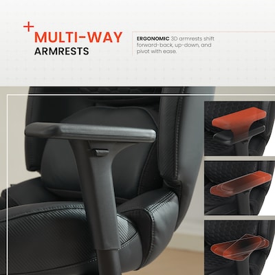 Sharper Image Algrove Comfort-X Ergonomic Swivel Executive Massage Chair, Black/Dark Gray (60117-BLKGRY)