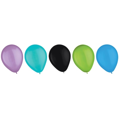 Party City Color Mix Balloons 11 Latex,  Cyber Brights, 15/Pack (AM111928)