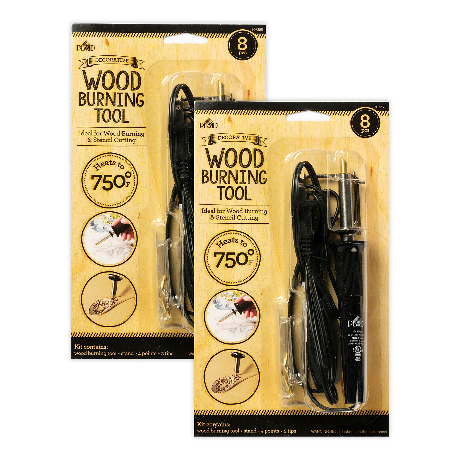 Plaid Wood Burning Tool Set, 2 Packs/Bundle (PDE30725E-2)