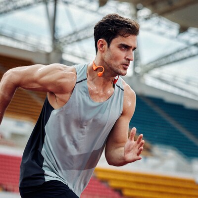 Shokz OpenRun Pro 2 Wireless Bone-Conduction Open-Ear Sport Headphones, Bluetooth, Orange (S820-ST-OR-US)