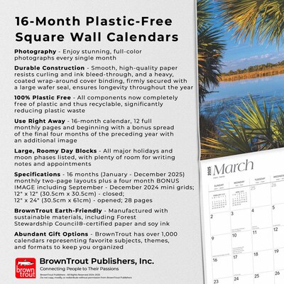 2025 BrownTrout Florida Nature 12" x 24" Monthly Square Wall Calendar, (9781975474805)