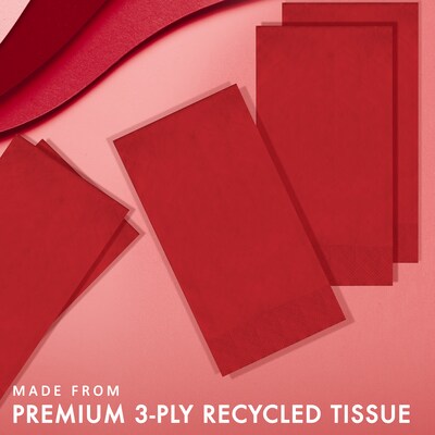 Creative Converting Touch of Color Guest Towels, 3-ply, Classic Red, 192/Carton (951031)