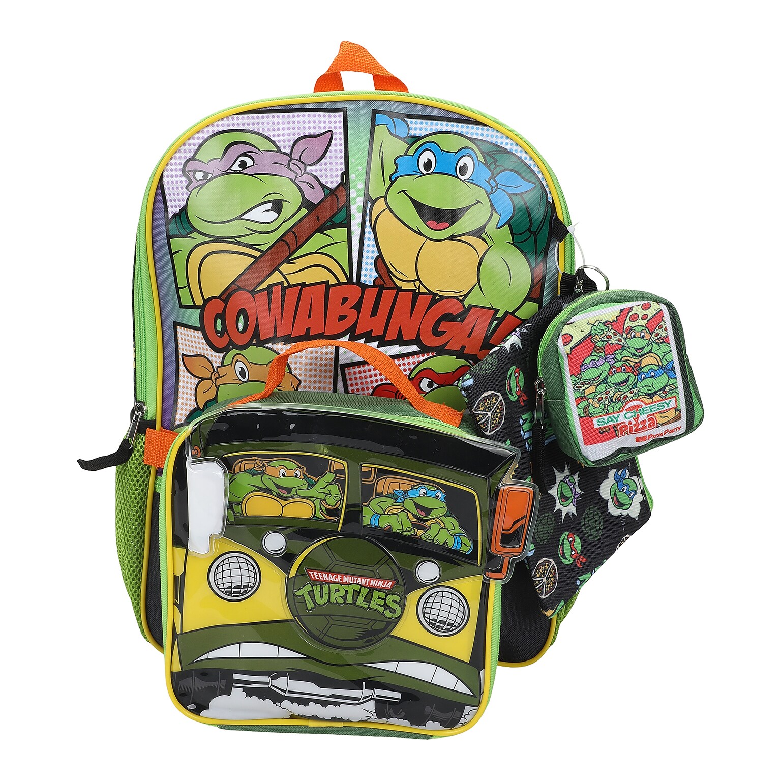 Bioworld Kids 5-Piece Teenage Mutant Ninja Turtles Backpack Set, Large, Green (B1BAAK9TMTSB00)