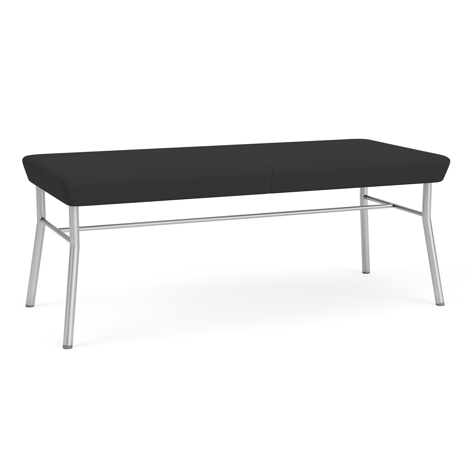 Lesro Mystic Lounge Fabric 2-Seat Bench, Open House Graphite/Silver (ML2001.SSV-01OHGP)