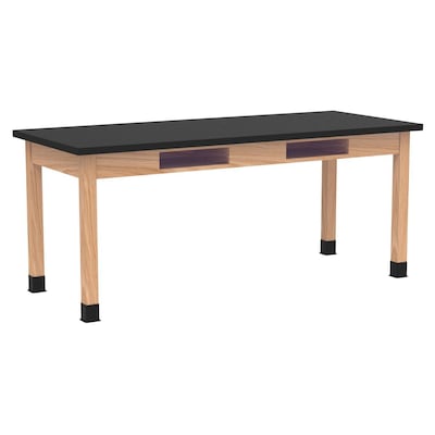 Diversified Woodcrafts PerpetuLab Book Compartment Rectangular Science Lab Table, 72 x 30, Oak (C7152BK30N)