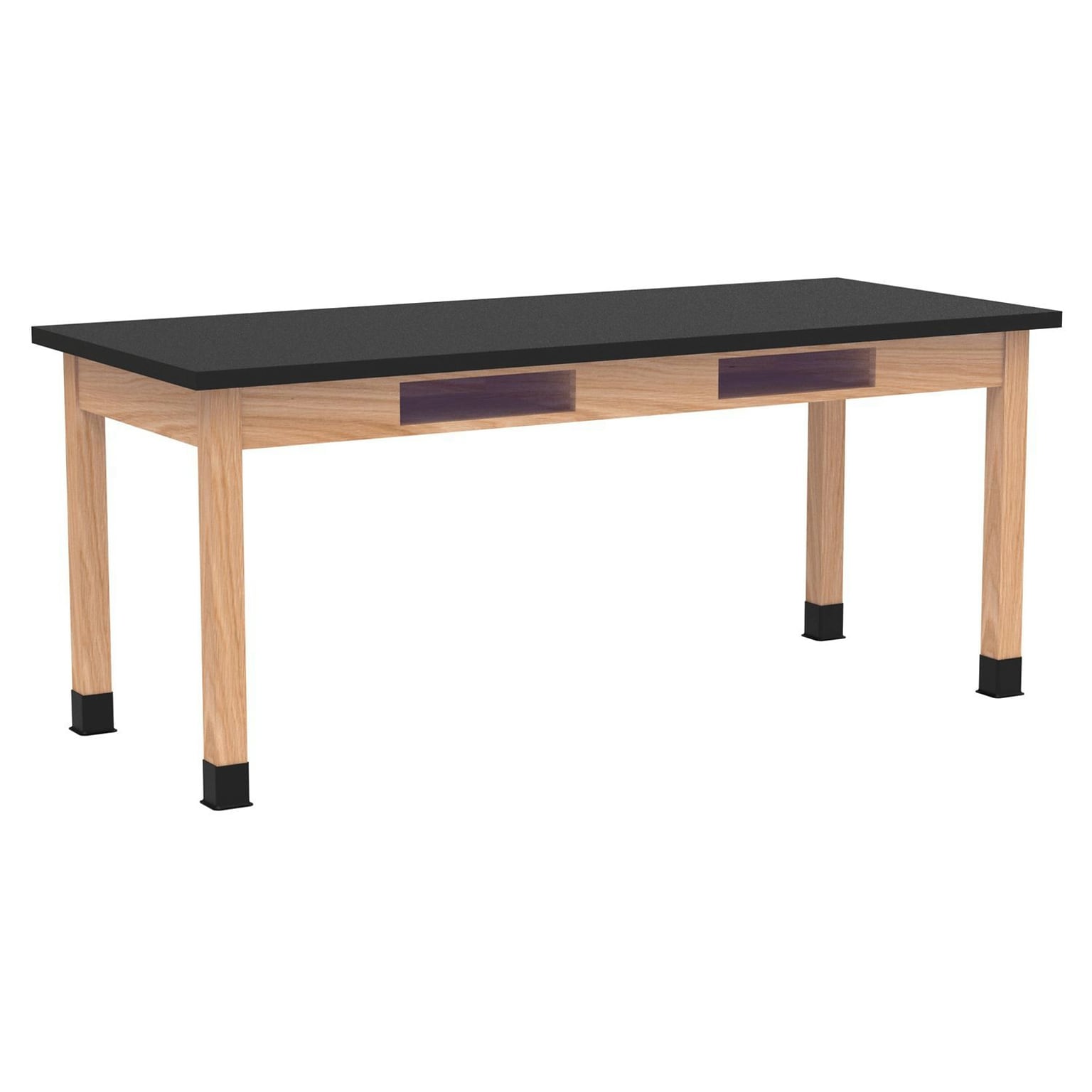 Diversified Woodcrafts PerpetuLab Book Compartment Rectangular Science Lab Table, 72 x 30, Oak (C7152BK30N)