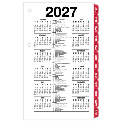 2027 AT-A-GLANCE 6" x 3.5" Daily Calendar Refill Pages, White/Black (E717T-50-27)