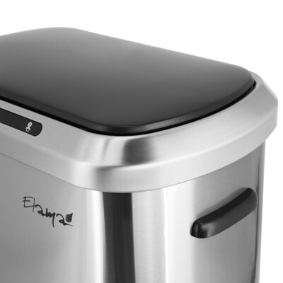 Elama Stainless Steel Indoor Sensor Trash Can, 13 Gallon, Silver (938122406M)