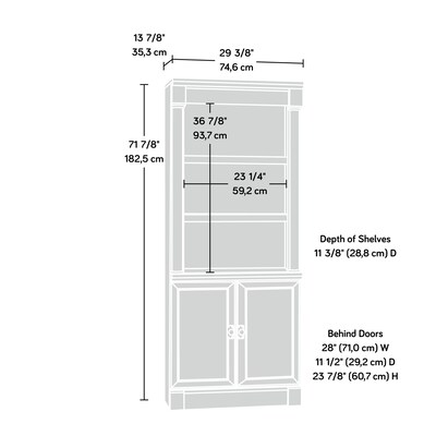Sauder Palladia 72"H 4-Shelf Bookcase, Glacier Oak (432729)