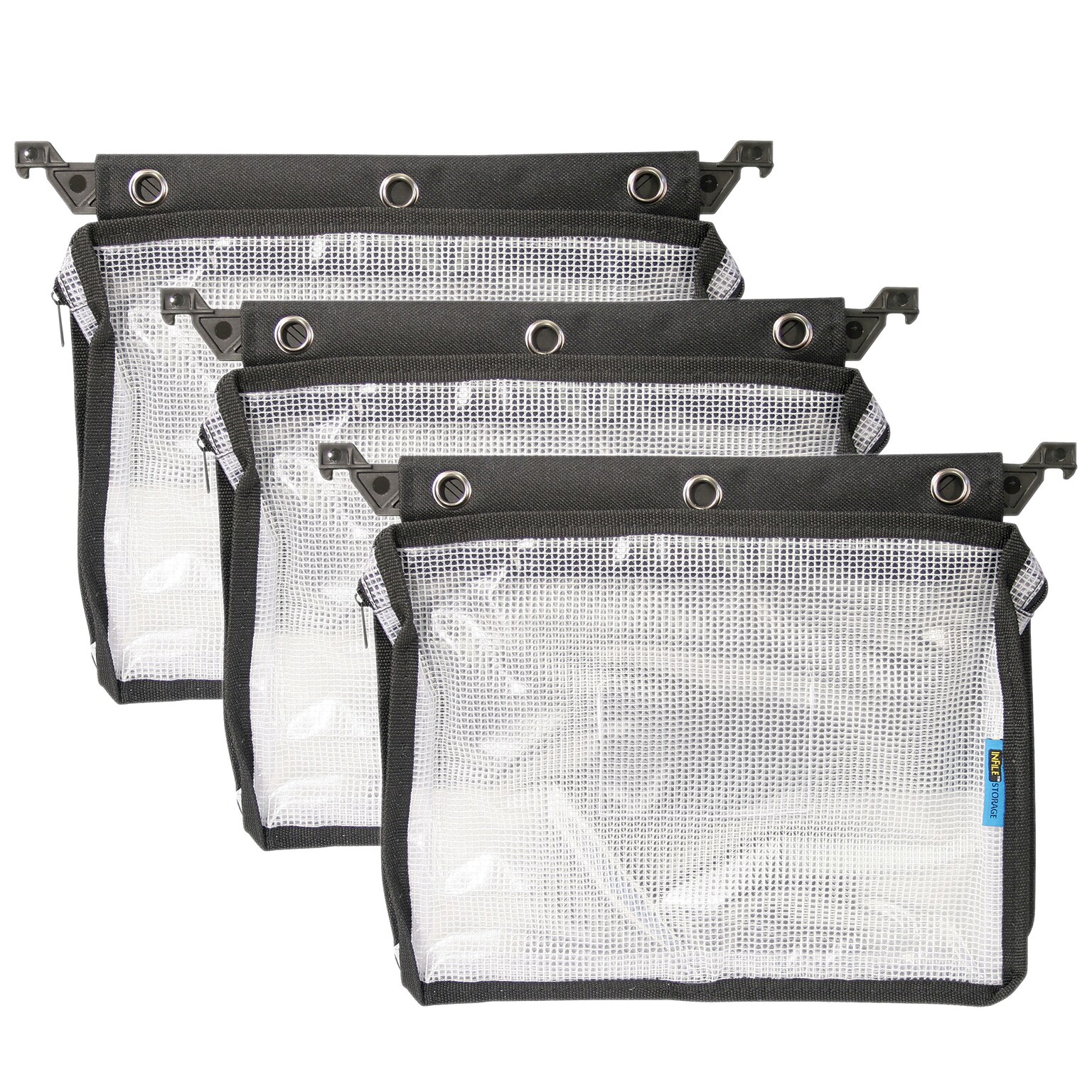 Innovative Storage Zipper Pencil Pouch, Clear, 3/Bundle (AVT50904-3)