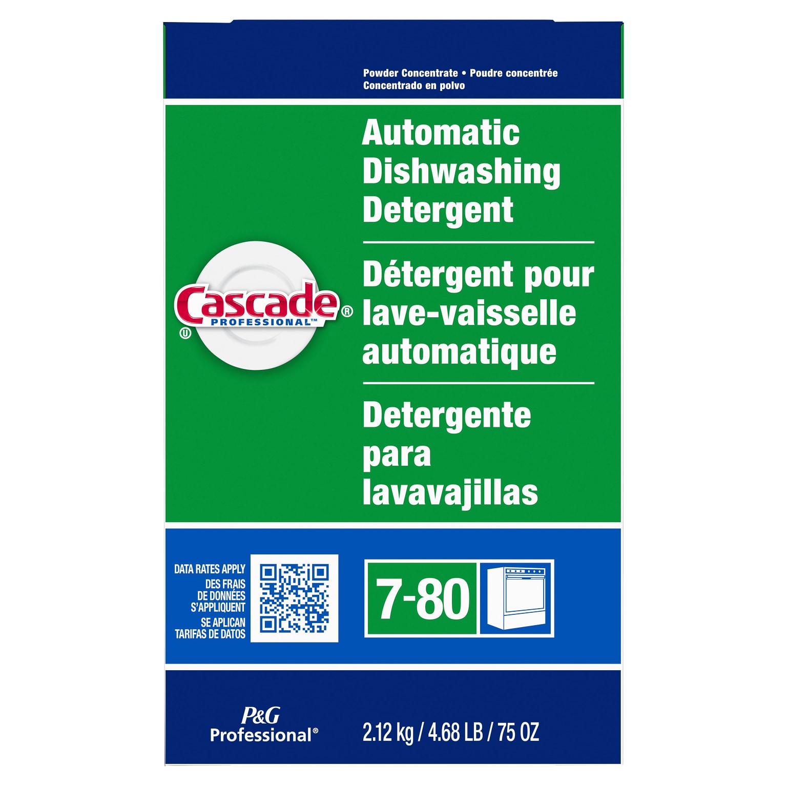 Cascade Professional Powder Dishwasher Detergent, Fresh Scent, 75 oz. (59535)