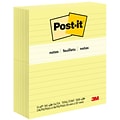 Post-it Notes, 3 x 5, Canary Collection, Lined, 100 Sheet/Pad, 12 Pads/Pack (635YW)
