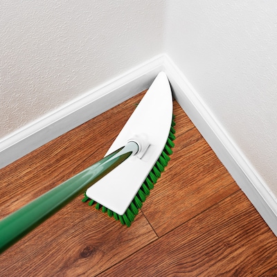 Libman No Knees Floor Scrub, Steel Handle, 11", Green/ White, 4/Carton (0122)