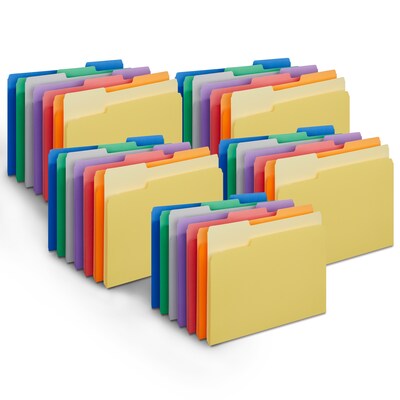 Quill Brand File Folders, Assorted, 500 Pack