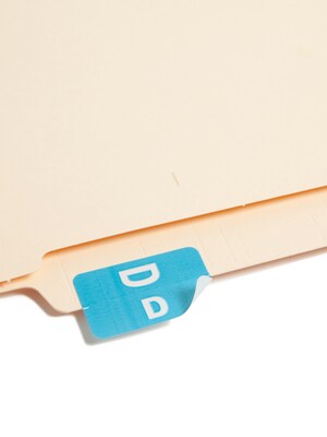 Smead AlphaZ ACCS Color-Coded Alphabetic Labels, D, Light Blue w/White, 100/Pack (67174)