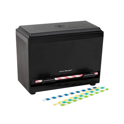 Mind Reader Plastic Straw Dispenser Pencil Dispenser, Black (STRAWDISP-BLK)