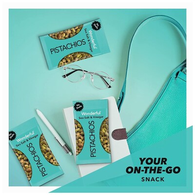 Wonderful Pistachios Sea Salt & Vinegar, 2.25 oz., 8 Bags/Box (PAR70033)