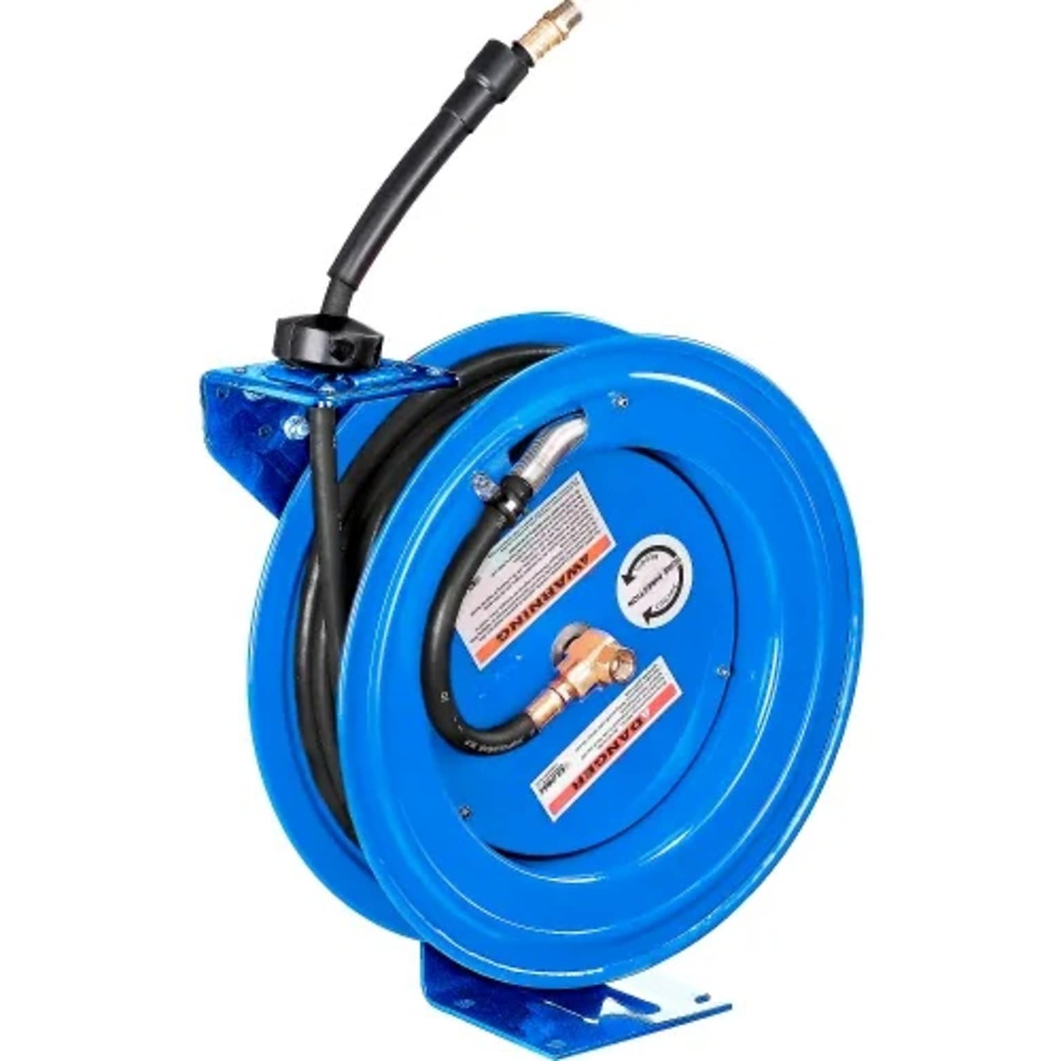Global Industrial Spring Retractable Steel Hose Reel with 3/8 x 50L Hose, 300 PSI (534173)
