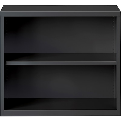 Lorell Fortress Series 30 2-Shelf Bookcase with Adjustable-Shelves, Charcoal Steel (LLR59691)