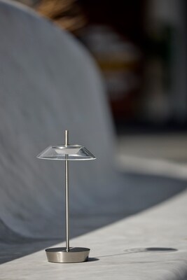 Adesso ADS360 Ako 12"H LED Table Lamp, Steel/Clear Acrylic (AD9206-22)