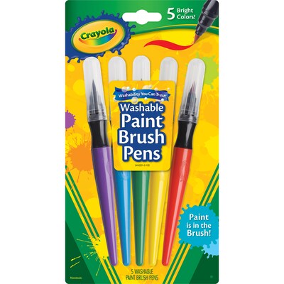 Crayola Washable Paint Brush Pens, Assorted Colors, 5/Pack, 6 Packs/Bundle (BIN546201-6)