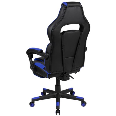 Flash Furniture X40 Ergonomic LeatherSoft Swivel Gaming Massaging Chair, Black/Blue (CH00288BL)