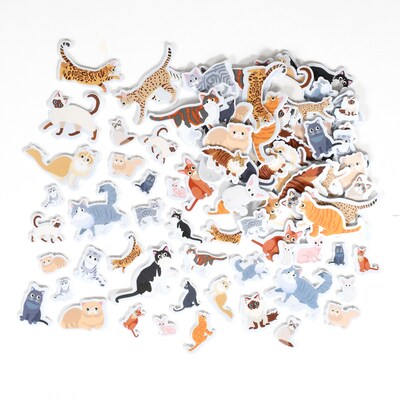 Ready2Learn Foam Cat Stickers, Multicolored, 160/Pack (CE-10122)