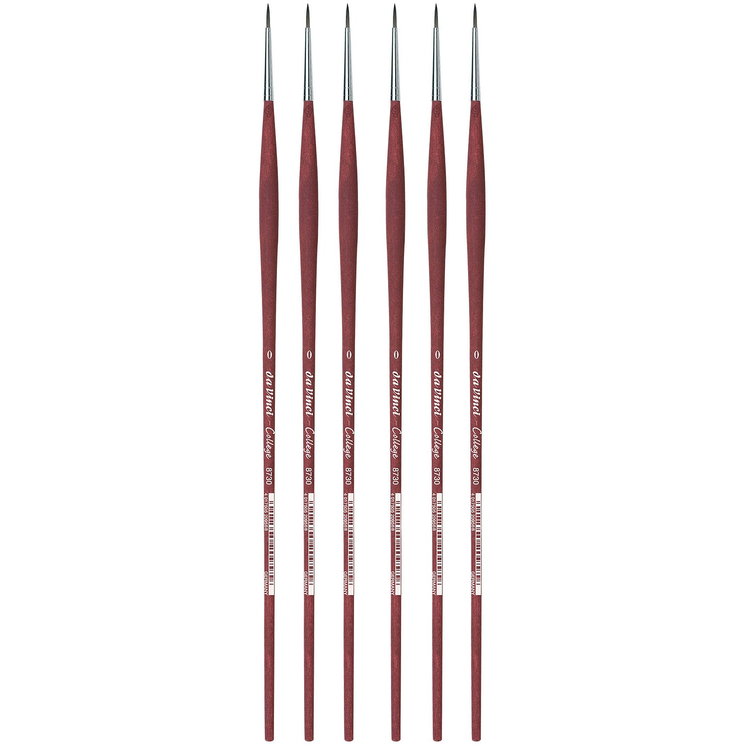 da Vinci COLLEGE Oil and Acrylic Synthetic Student Round Brush, 6 Brushes/Pack (DVXVA87300-6)