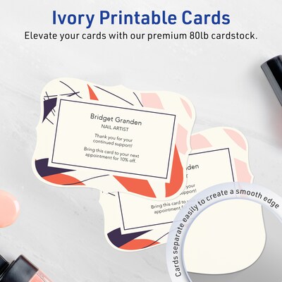 Avery Matte General Use Blank Cards, Ivory, 50/Pack (95350)