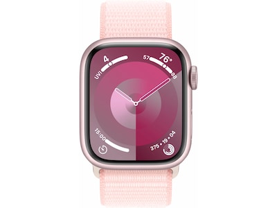 Apple Watch Series 9 (GPS) Smartwatch, 41mm, Pink Aluminum Case with Light Pink Sport Loop  (MR953LW