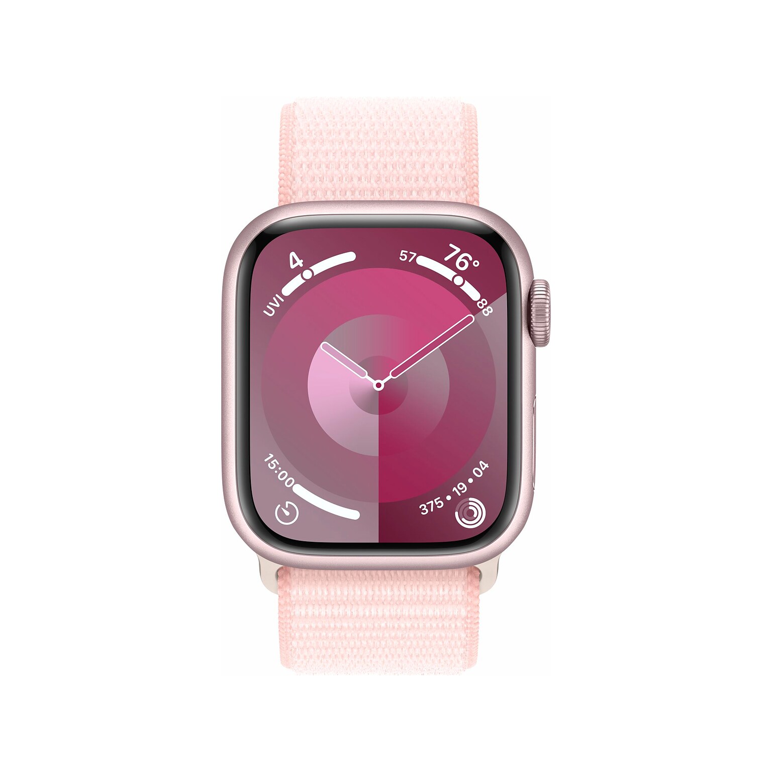 Apple Watch Series 9 (GPS) Smartwatch, 41mm, Pink Aluminum Case with Light Pink Sport Loop  (MR953LW/A)