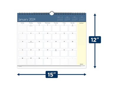 2024 AT-A-GLANCE QuickNotes 12" x 15" Monthly Wall Calendar (PM0212-28-24)