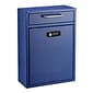 AdirOffice Large Wall Mounted Drop Box with Suggestion Cards, Combination Lock, Blue (631-04-BLU-KC-PKG)