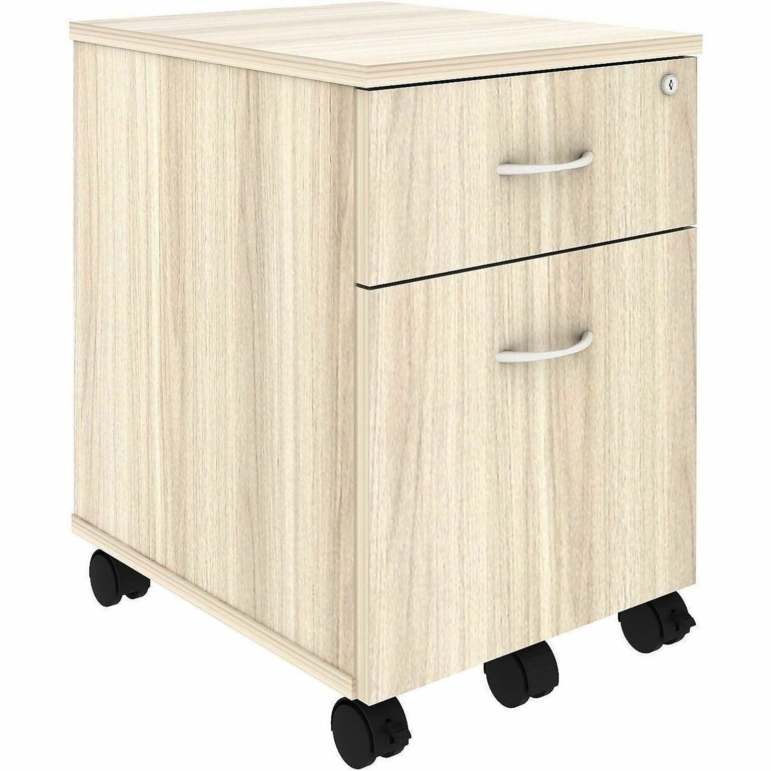 Lorell Essentials 2-Drawer Mobile Vertical Pedestal, Letter Size, Modern Elm (LLR66327)