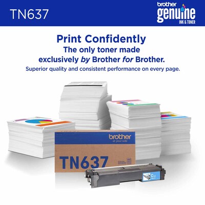 Brother TN637 Ultra High Yield Cyan Toner Cartridge, Prints Up to 10,000 Pages (TN637C)