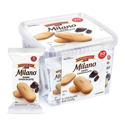 Milano Dark Chocolate Cookies, 0.75 oz., 20/Pack (220-02248)