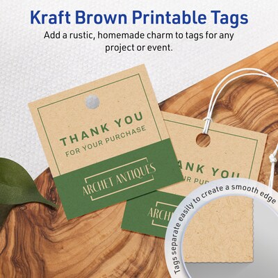 Avery 2 x 2  Blank Price & Merchandise Tags, Kraft Brown, 300/Carton (95316-KMT25)
