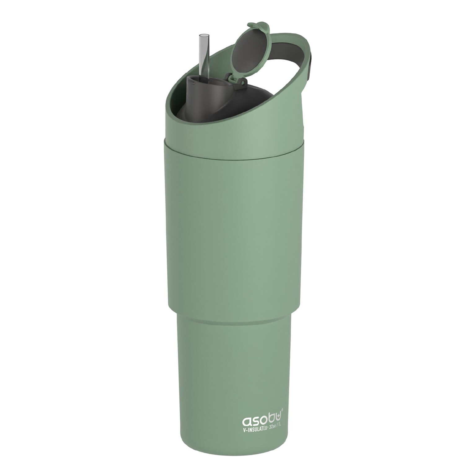 ASOBU Cosmic Stainless Steel Double Wall Insulated Water Bottle, 32 oz., Basil Green, (ADNABF77BG)