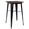 Flash Furniture Metal/Wood Restaurant Bar Table, 42H, Black (CH3133040M1BK)