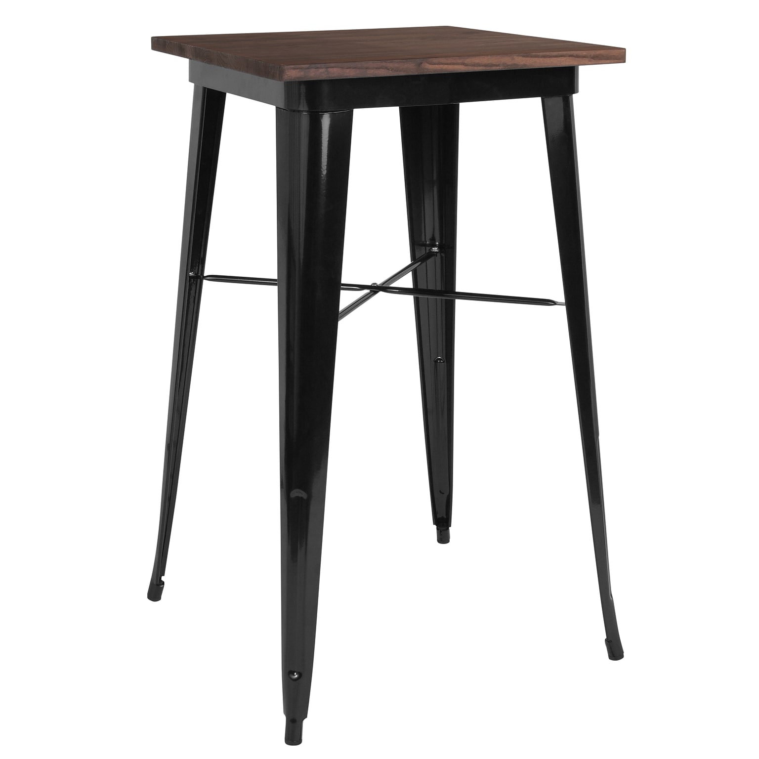 Flash Furniture Metal/Wood Restaurant Bar Table, 42H, Black (CH3133040M1BK)