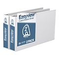 Davis Group Easyview Premium 2 3-Ring View Binders, D-Ring, White, 2/Pack (8603-00-02)