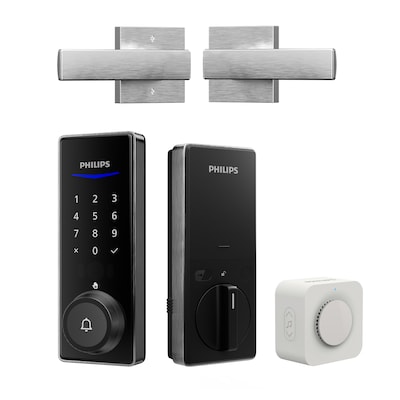 Philips Wi-Fi Smart Deadbolt with Palm Recognition & Lever – Satin Nickel