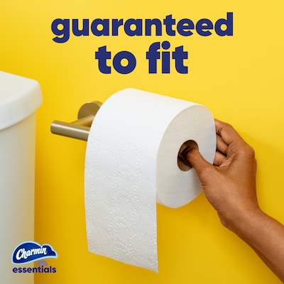 Charmin Essentials Mega Toilet Paper, 1-Ply, White, 407 Sheets/Roll, 9 Rolls/Pack, 4 Packs/Carton (04536)