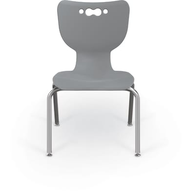 MooreCo 14" Hierarchy Student Chair with 4 Legs, Grey/Chrome Base (703673595407)