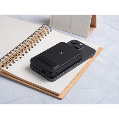 Scapade MagPower Max Magnetic Wireless Qi 10,000-mAh v2.0 Portable Power Bank, Black (S-PBQ10K)