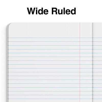 Staples 1-Subject Composition Notebooks, 7.5" x 9.75", Wide Ruled, 100 Sheets, Assorted Colors (ST55077C)