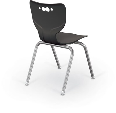 MooreCo 18 Hierarchy Student Chair with 4 Legs, Black/Chrome Base (703673611121)