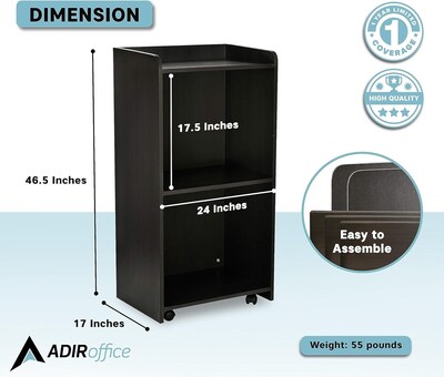AdirOffice 46" Portable Lectern, Black (661-07-BLK)