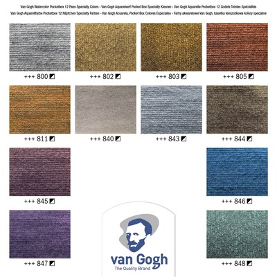 Talens Van Gogh Specialty Selection Metallic Watercolor Paint, Assorted Colors (VNG20808640)